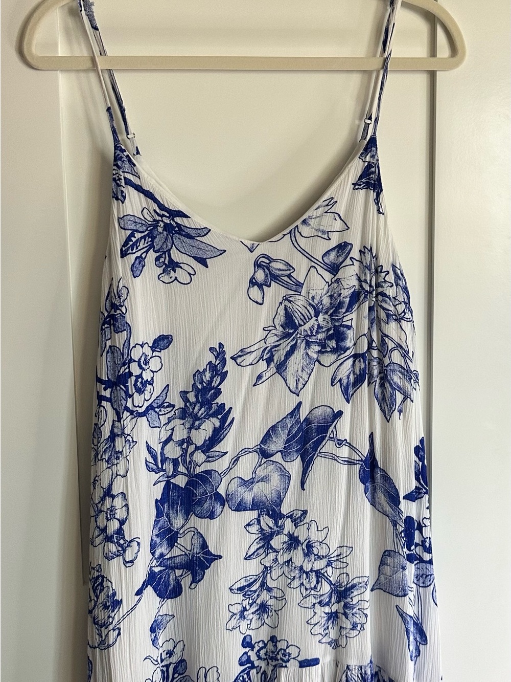 Lulu's White and Blue Floral Slip Dress - Picture 2 of 4